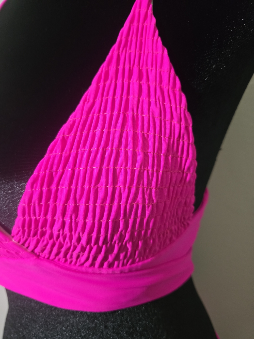 Bright Fuschia Textured Wrap Bikini Set - Picture 3 of 6